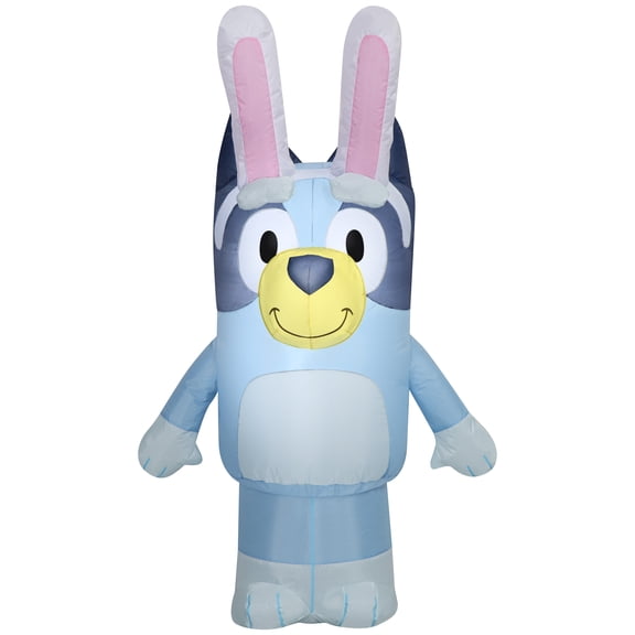 Gemmy Airblown Inflatable 4ft Bluey w/Pink Bunny Ears Bluey Easter Yard Decor