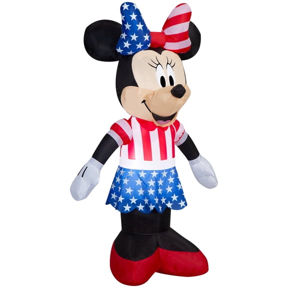Gemmy Airblown Inflatable 5ft Independence Day Light Patriotic Minnie Disney Independence Day Yard Decor