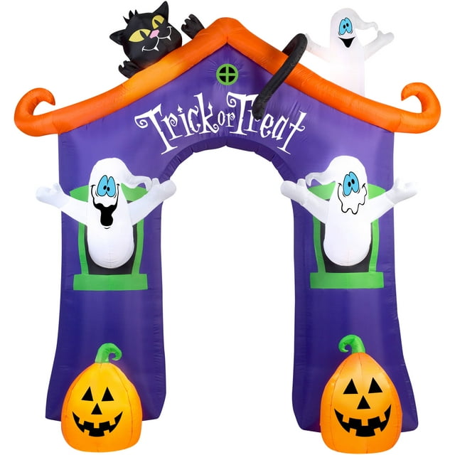 Gemmy Airblown Inflatable 9' X 8.5' Archway Ghost House Halloween Decoration