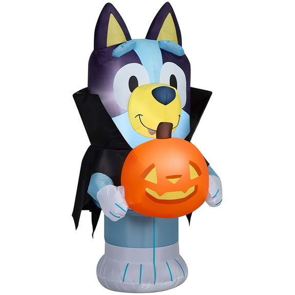 Gemmy Airblown Inflatable Bluey in Vampire Costume Bluey, 3.5 ft Tall, Blue