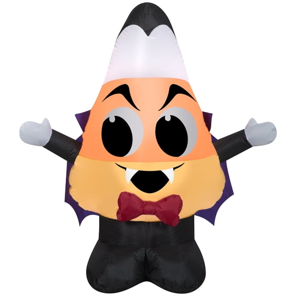Gemmy Airblown Inflatable Candy Corn Vampire, 3.5 ft Tall, orange