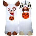 thumbnail image 1 of Gemmy Airblown Inflatable Ghost Dog Duo Scene, 5 ft Tall, Multicolored, 1 of 4
