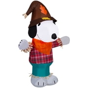 Gemmy Airblown Inflatable Harvest Snoopy in Plaid Shirt Peanuts, 3.5 ft Tall, Multicolored