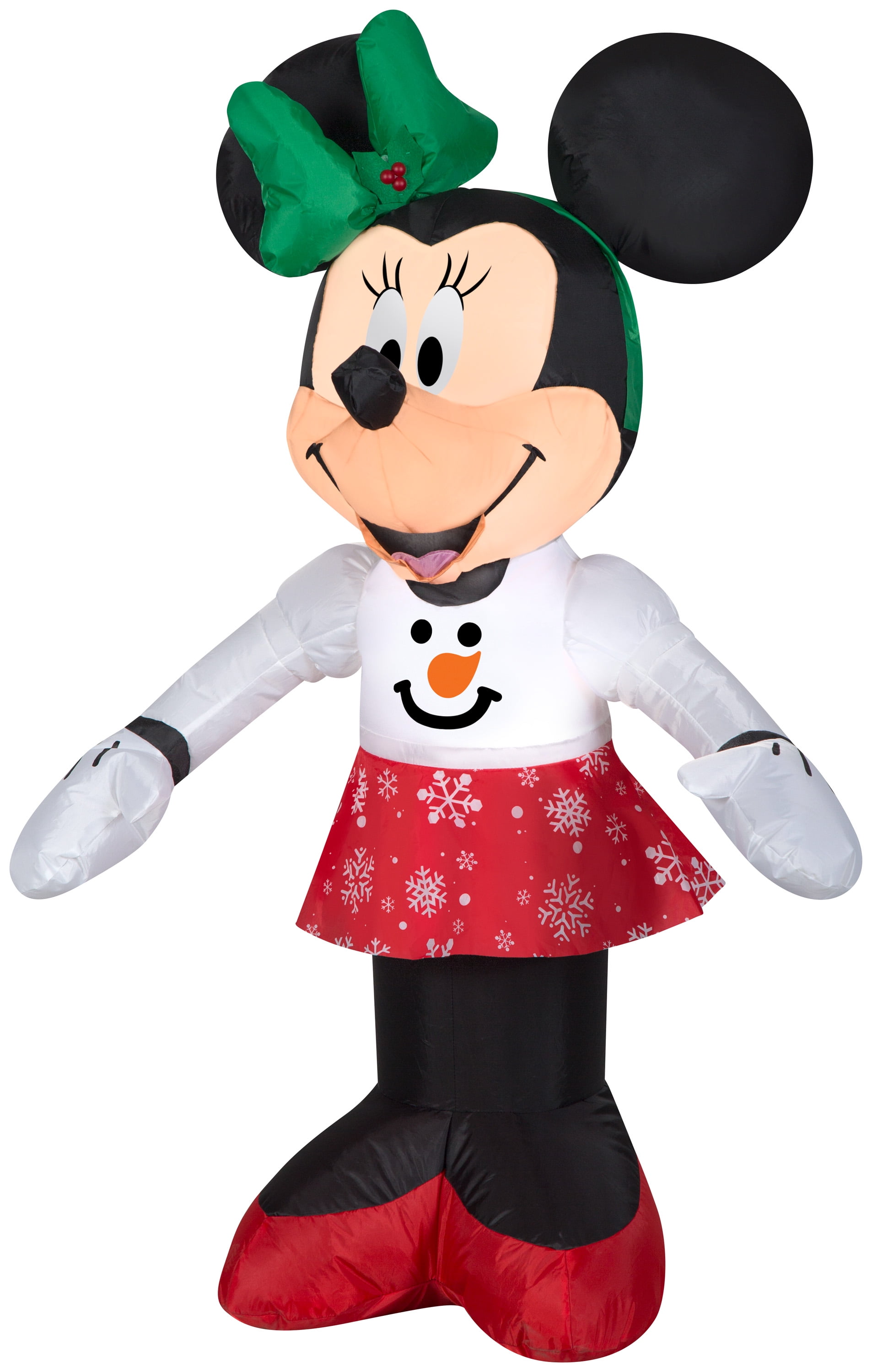 Gemmy Airblown Inflatable Inflatable Minnie Mouse in Snowman Sweater and Snowflake Skirt, 3.5 ft Tall