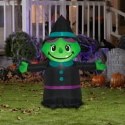 Gemmy Airblown Inflatable Little Witch, 3.5 ft Tall, Black