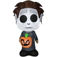 thumbnail image 1 of Gemmy Airblown Inflatable Michael Myers w/Jack o Lantern, 5 ft Tall, Grey, 1 of 3