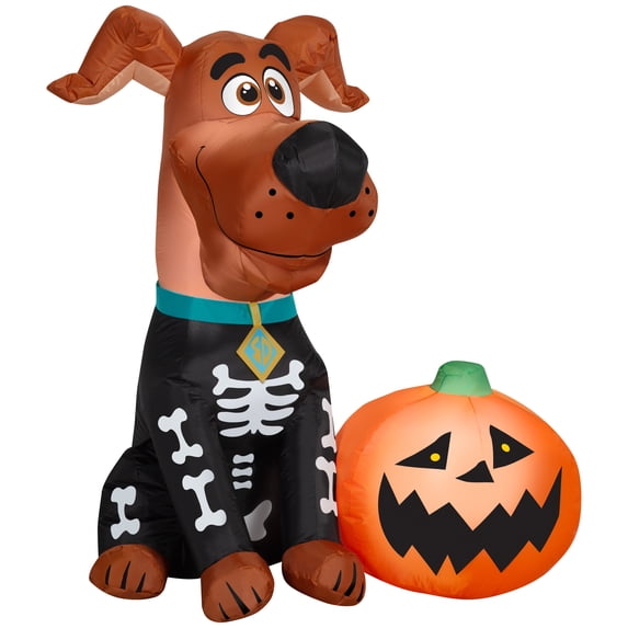 Gemmy Airblown Inflatable SCOOB w/Pumpkin Scene WB, 4 ft Tall, Multicolored