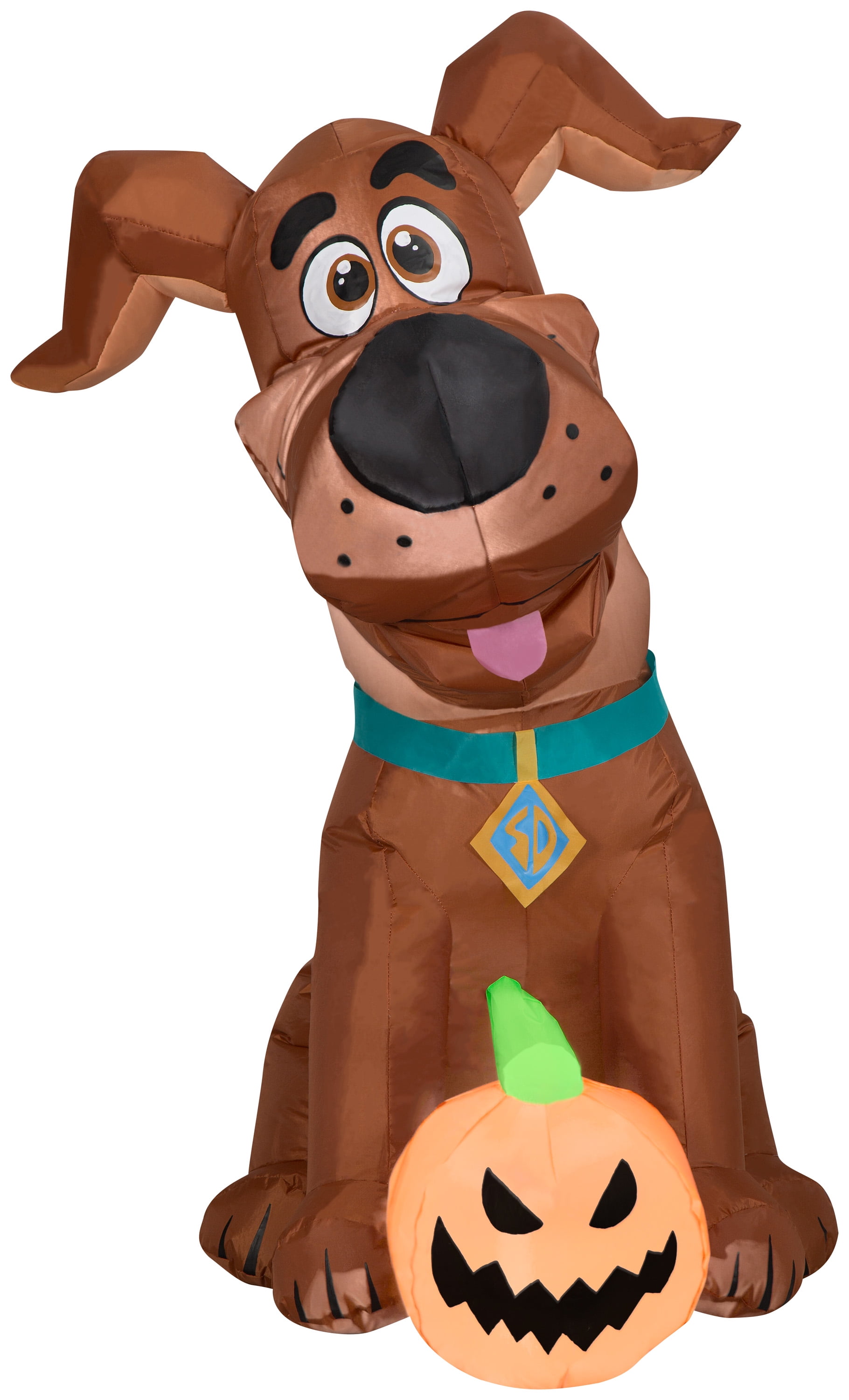 Gemmy Airblown Inflatable SCOOB with Pumpkin, 3.5 ft Tall, Brown