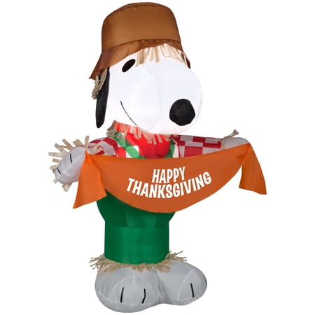 Peanuts Airblown Inflatable Snoopy as Scarecrow Peanuts , 3.5 ft Tall, Multicolored price history and forecast - Gemmy 226229