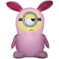 thumbnail image 1 of Gemmy Airblown Inflatable Stuart in Pink Bunny Suit, 3.5 ft Tall, 1 of 5