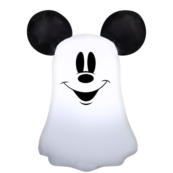 Gemmy Airblown Inflatable Stylized Mickey Ghost Disney , 3.5 ft Tall, Multicolored