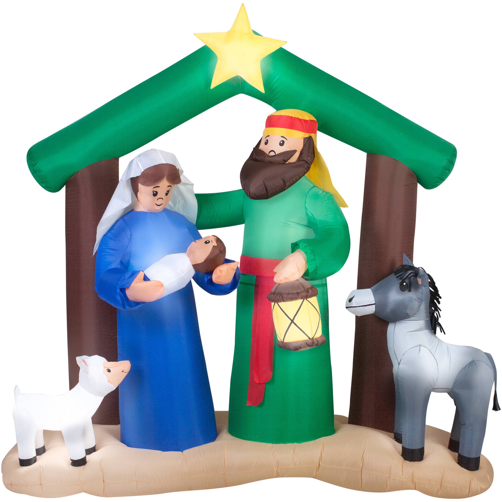 Gemmy Airblown Inflatables Christmas Inflatable 7' Holy Family Nativity
