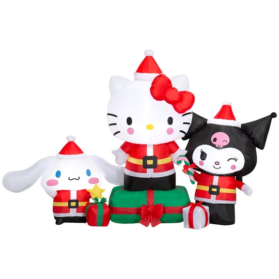 Gemmy Airblown Sanrio Hello Kitty and Friends Scene Christmas Inflatable, 4-Ft, LED Yard Decor