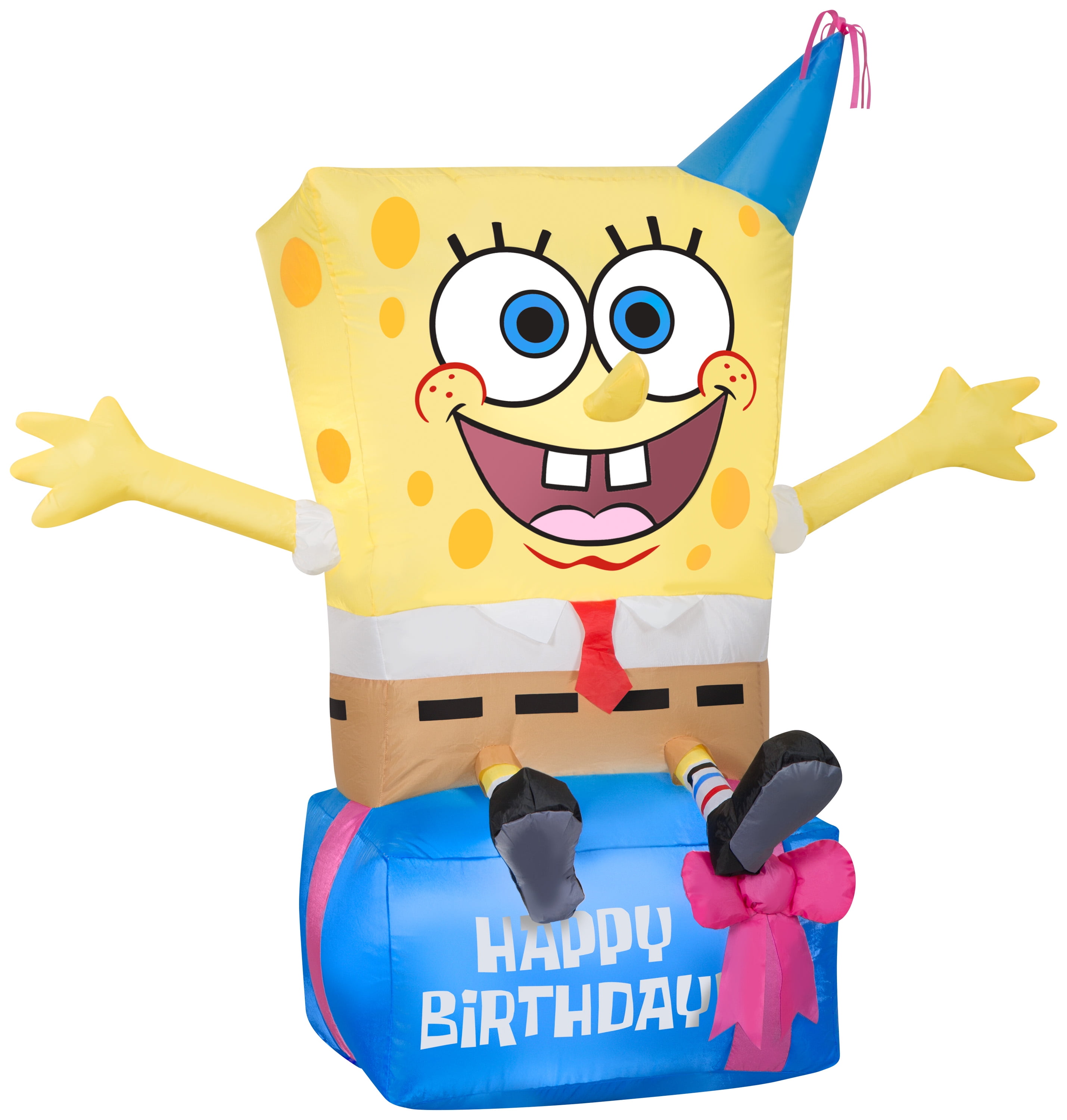 Gemmy Airblown Spongebob on Birthday Present Nick (J.Marcus), yellow