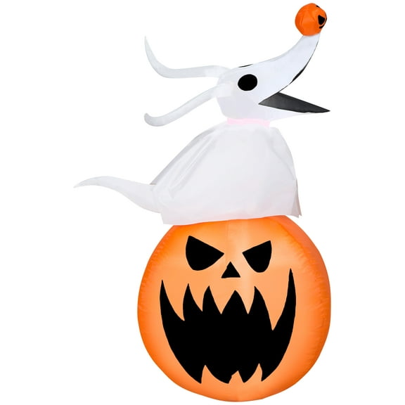 Gemmy Airblown Inflatable Zero w/Pumpkin, 3.5 ft Tall, White