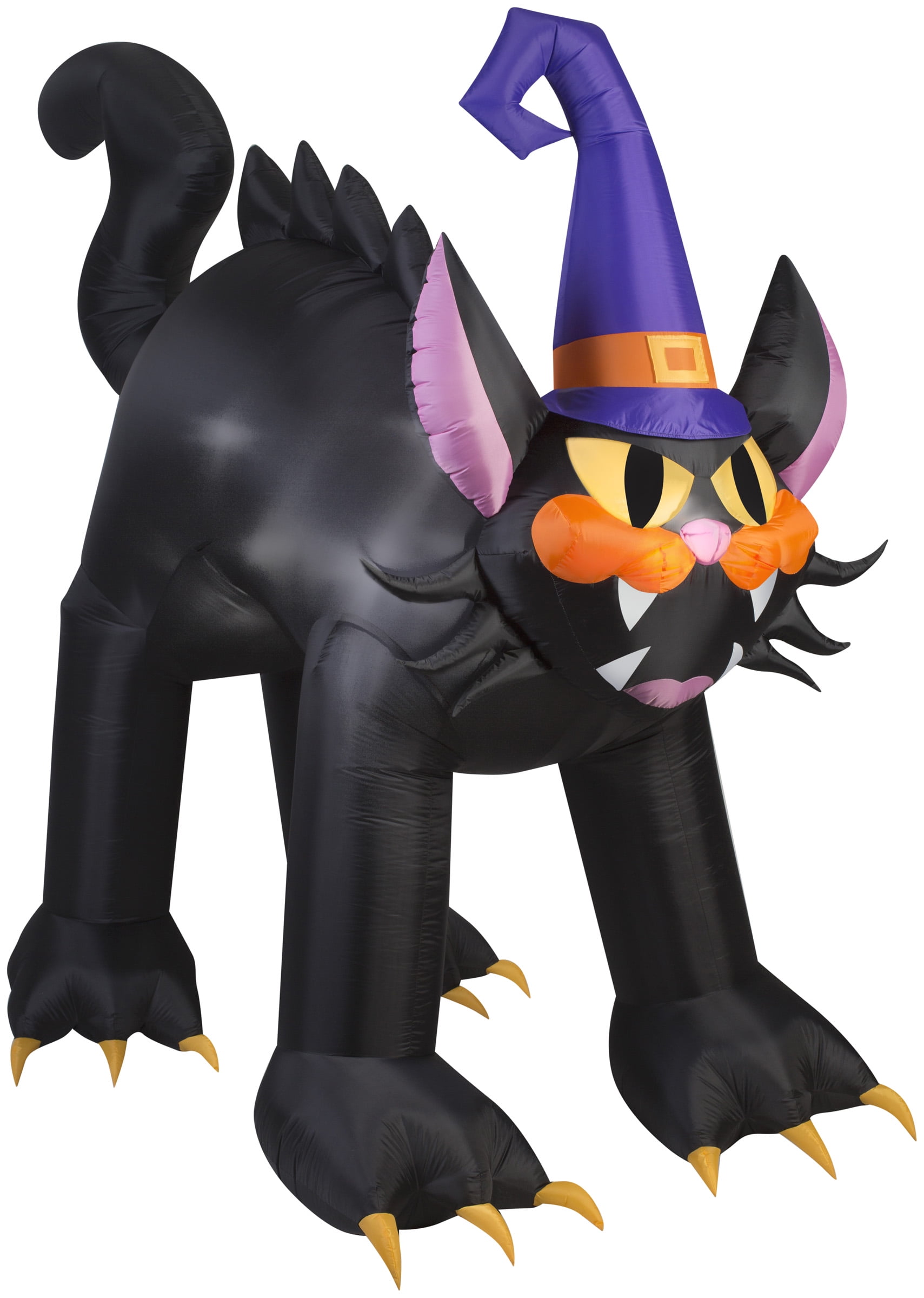 Gemmy Animated Airblown Scary Cat OPP, 8.5 ft Tall, black