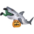 thumbnail image 1 of Gemmy Animated Halloween Inflatable Shark Snack Scene , 4 ft Tall, Multi, 1 of 5