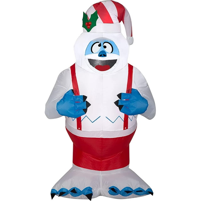 Gemmy Christmas Airblown Inflatable Bumble in Suspenders Rudolph, 3.5