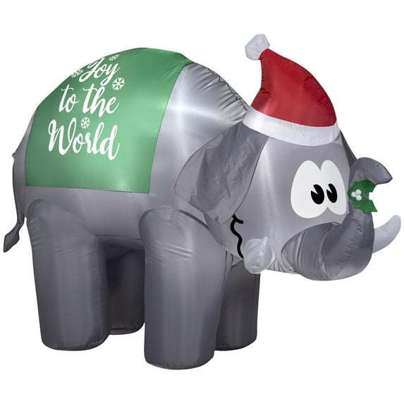 Gemmy Christmas Airblown Inflatable Elephant OPP, 4 ft Tall, Multi