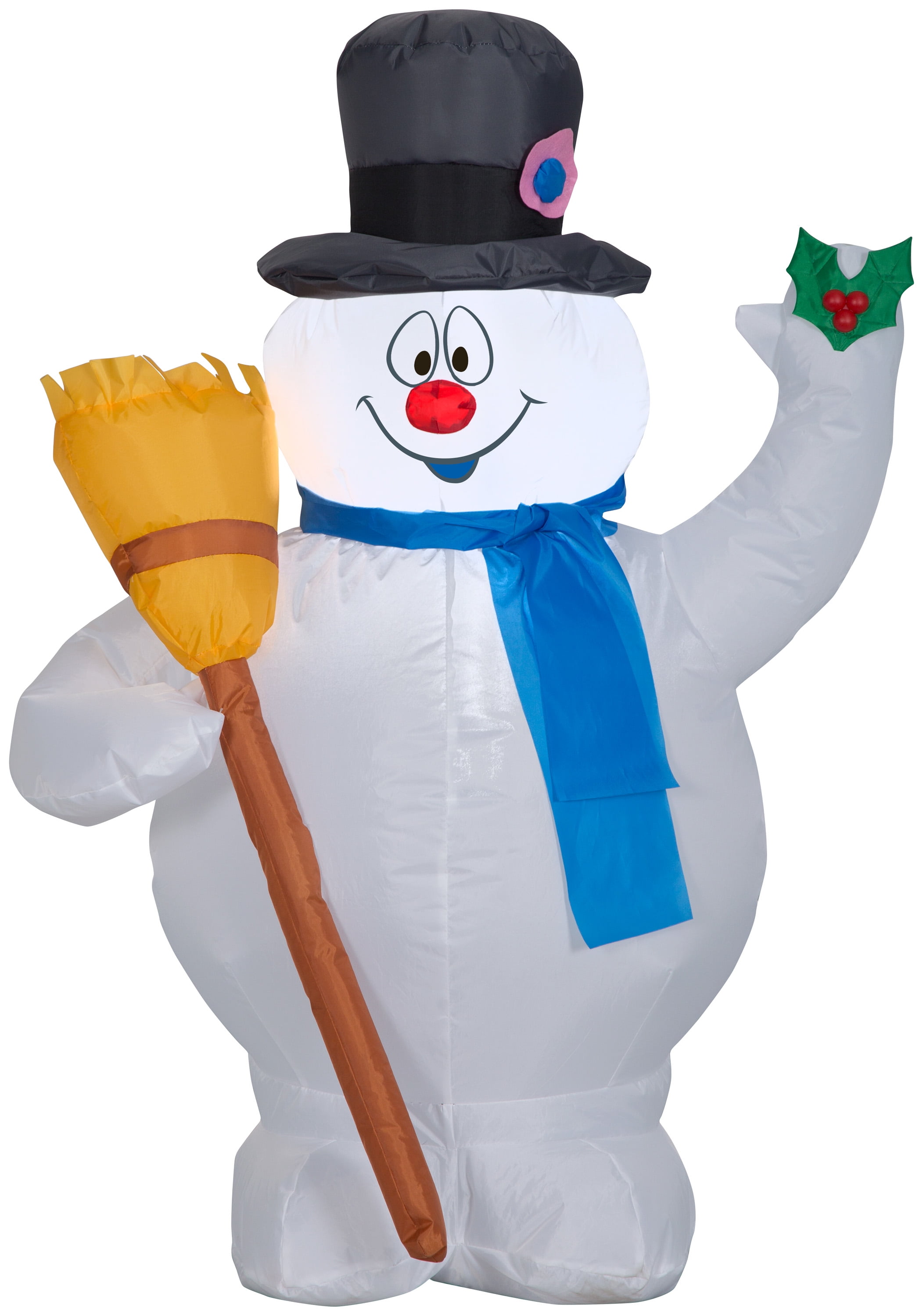 Gemmy Christmas Airblown Inflatable Frosty w/Broom WB, 3.5 ft Tall, Multicolored