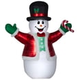 thumbnail image 1 of Gemmy Christmas Airblown Inflatable Mixed Media Luxe Snowman Giant, 8.5 ft Tall, Multicolored, 1 of 2