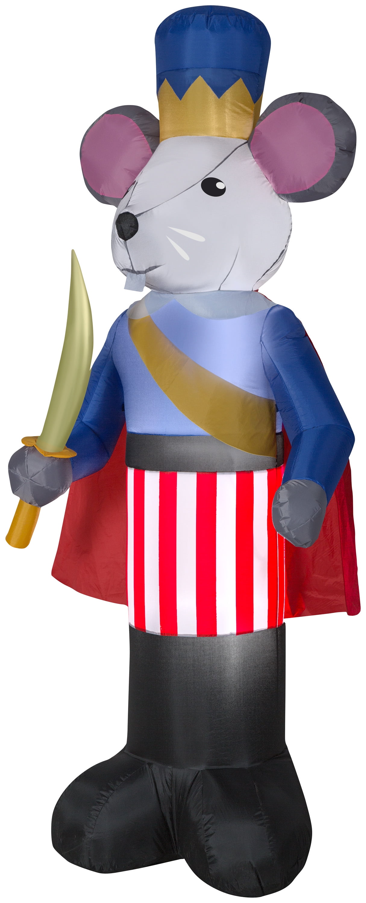 Gemmy Christmas Airblown Inflatable Nutcracker Mouse King OPP, 7 ft