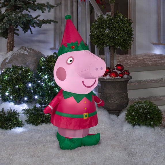 Gemmy Christmas Airblown Inflatable Peppa Pig Peppa Pig, 4 ft Tall, Multicolored