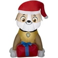 thumbnail image 1 of Gemmy Christmas Airblown Inflatable Rubble with Present, 3 ft Tall, Brown, 1 of 3