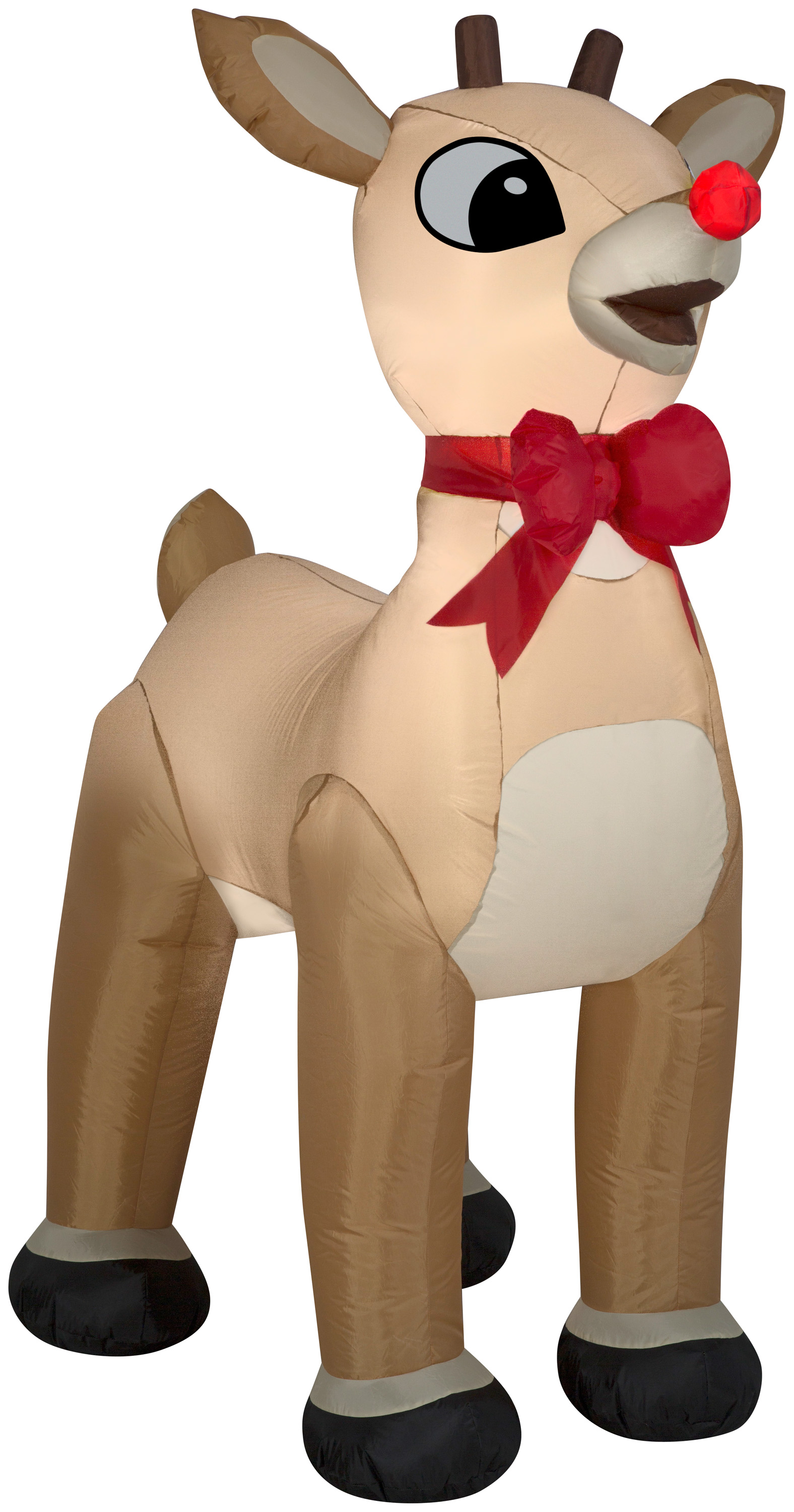 Gemmy Christmas Airblown Inflatable Rudolph w/Red Bow S LG Rudolph , 5 ...