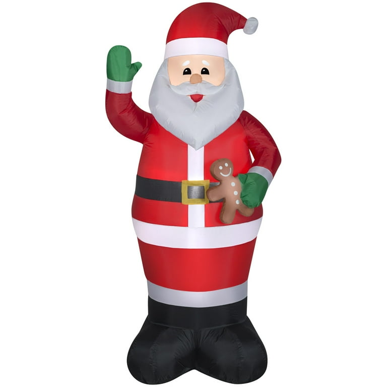 Gemmy Christmas Airblown Inflatable Santa OPP, 7 ft Tall, Multi