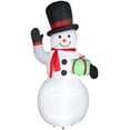 thumbnail image 1 of Gemmy  Christmas Airblown Inflatable Snowman w/Gift Box Giant, 10 ft Tall, White, 1 of 2