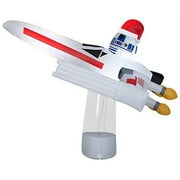 Gemmy Christmas Airblown Inflatable Star Wars X Wing with R2 D2 , 6 ft Tall, White