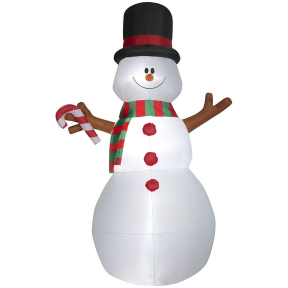 Gemmy Christmas Inflatable Animated Swiveling Snowman, 10 ft Tall, Multi