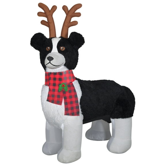 Gemmy Christmas Inflatable Border Collie, 6 ft Tall, Multi
