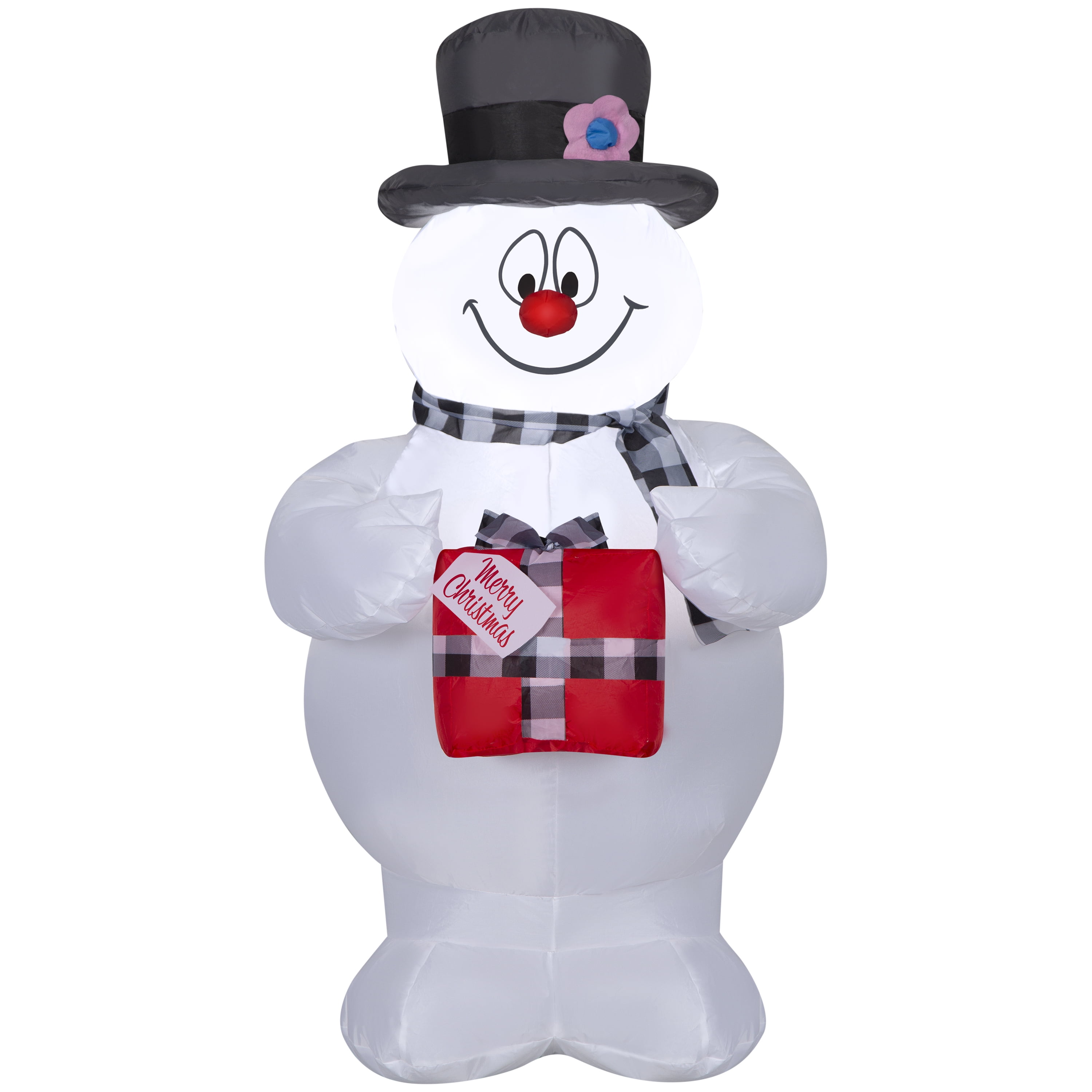 Gemmy Christmas Inflatable Frosty the Snowman with Scarf, 3.5 ft Tall, Multi