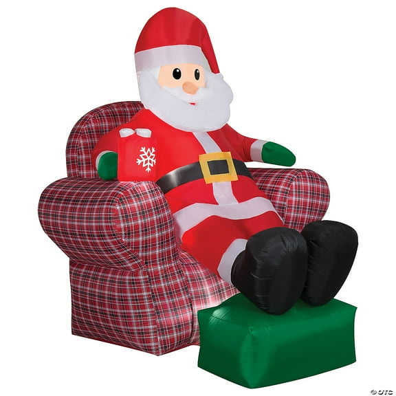 Gemmy Christmas Inflatable Santa in Recliner, 6 ft Tall, Multi
