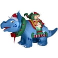 thumbnail image 1 of Gemmy Christmas Inflatable Triceratops with Elves, 4.5 ft Tall, Multi, 1 of 4