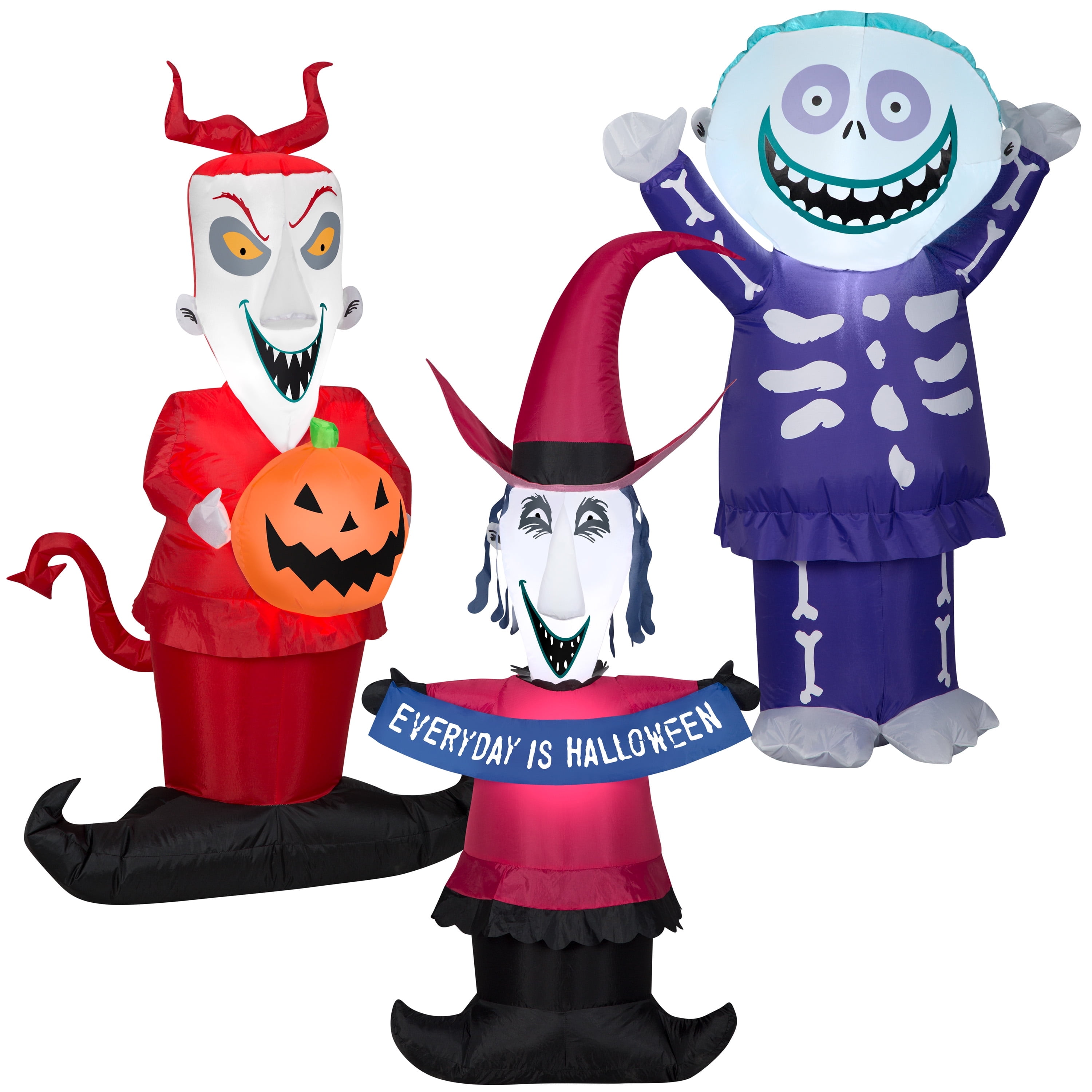 Nightmare Before Christmas Inflatable Halloween Trio, 4 ft Tall