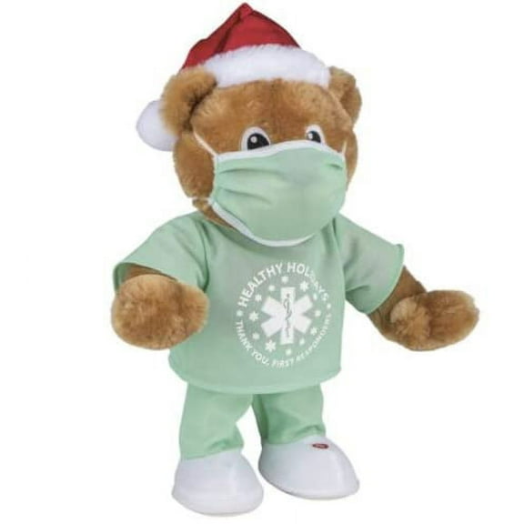 Gemmy Enchanted Forest Animated Dancing First Responder Bear Plays and Dances to The Song Rescue Me