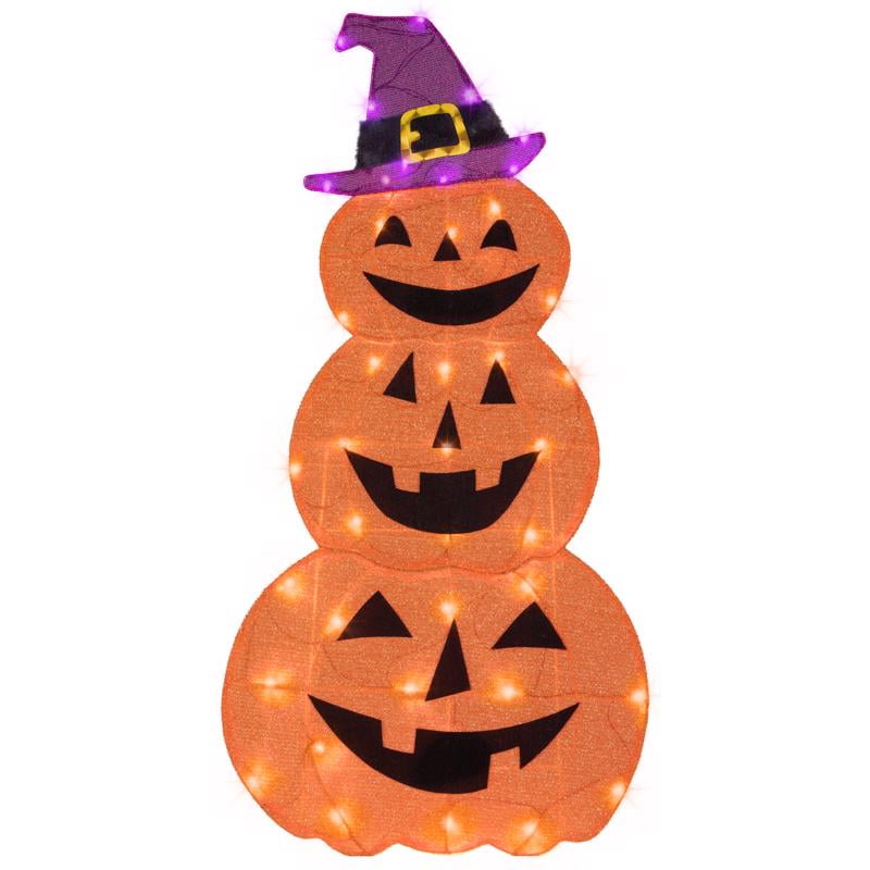 Gemmy Flat-Tastics Orange 50 ct 48 in. LED Jack-O-Lantern Yard