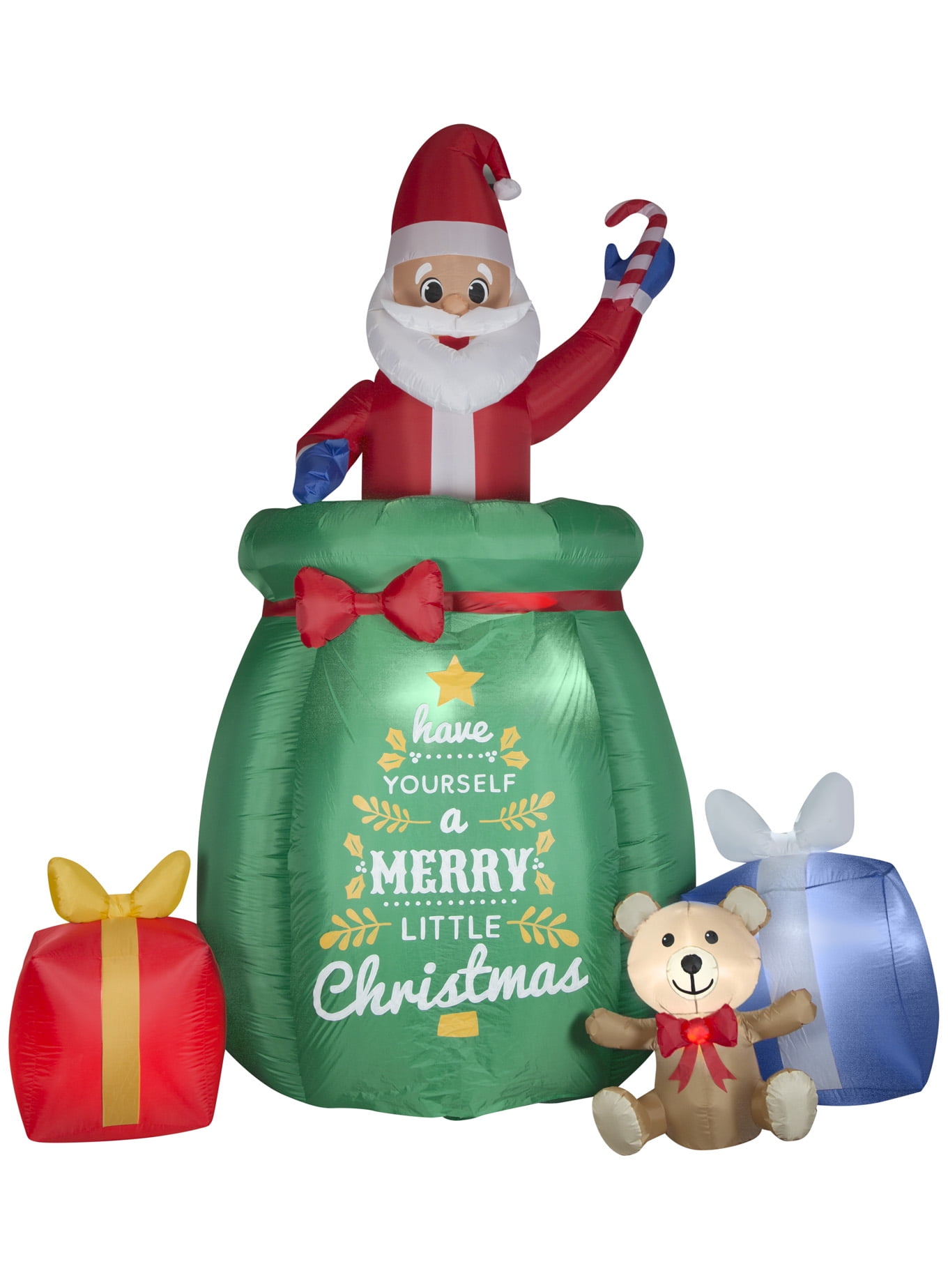 Gemmy Giant Animated Christmas Airblown Inflatable Santa in a Gift Sack, 10 ft Tall