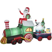 Gemmy Giant Christmas Inflatable Jack Skellington Train Scene, 6 ft Tall, Multi