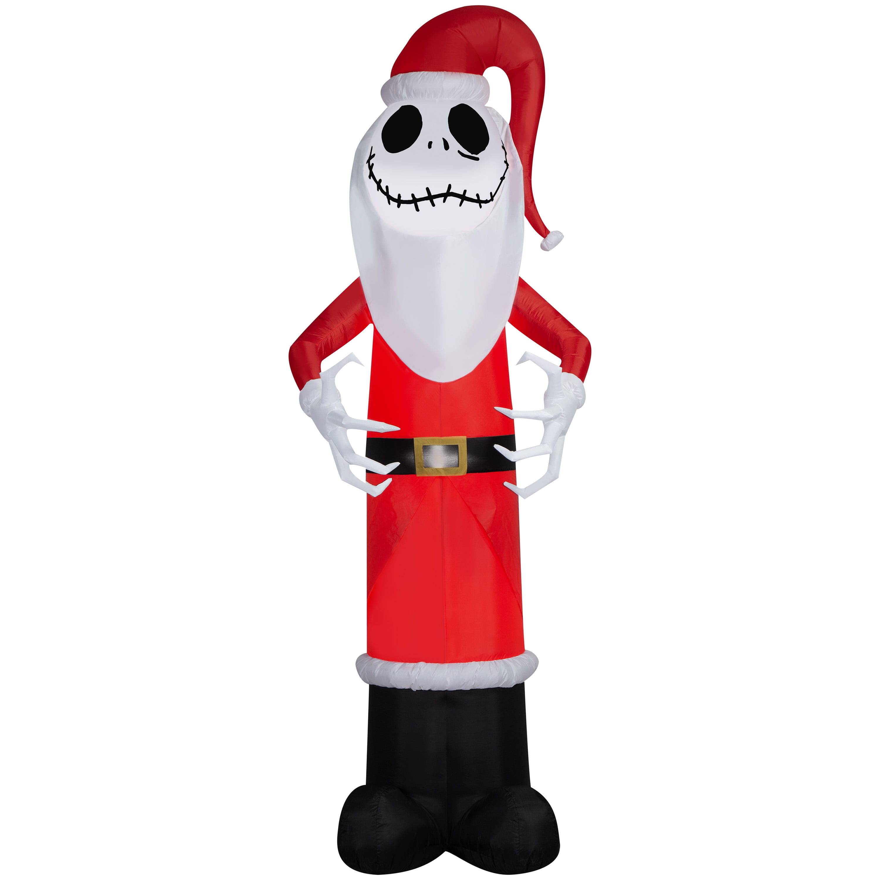 Gemmy Giant Christmas Inflatable Jack Skellington in Santa Outfit, 10 ft Tall, Multi