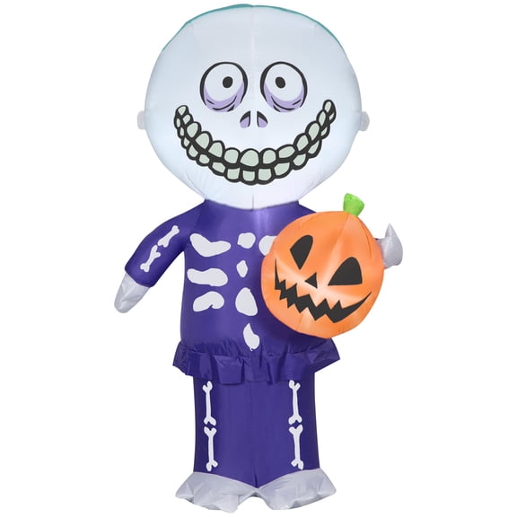 Gemmy Halloween Inflatable Barrel with Jack O' Lantern, 4 ft Tall, Multi