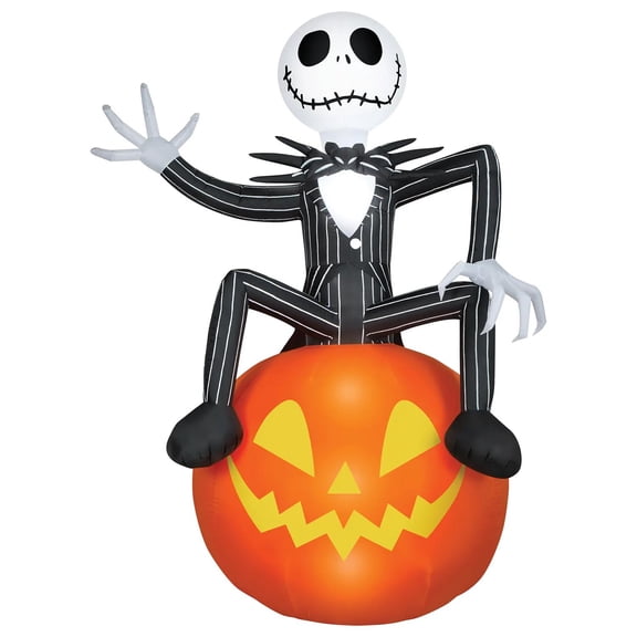 Disney Jack Skellington Pumpkin Inflatable Halloween Giant - Orange One Size