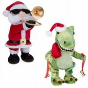 Gemmy Industries 116174 Animated Musical Christmas Plush Santa with Trombone or Christmas T-Rex
