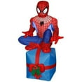 thumbnail image 1 of Gemmy Industries Airblown Spider Man Sitting on Present Small Marvel Inflatable, 1 of 1