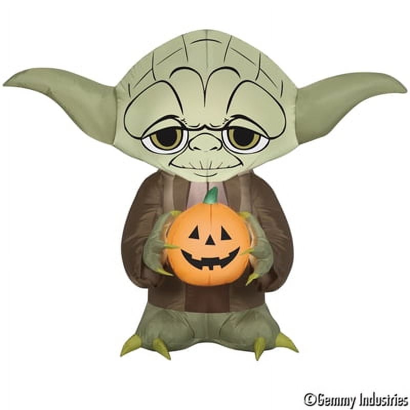 Gemmy Industries Yard Inflatables Yoda with Pumpkin, 3 ft