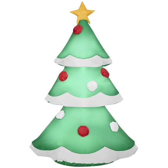 Gemmy Inflatable Christmas Tree with Snowy Layers, 3.5 ft Tall, Multi