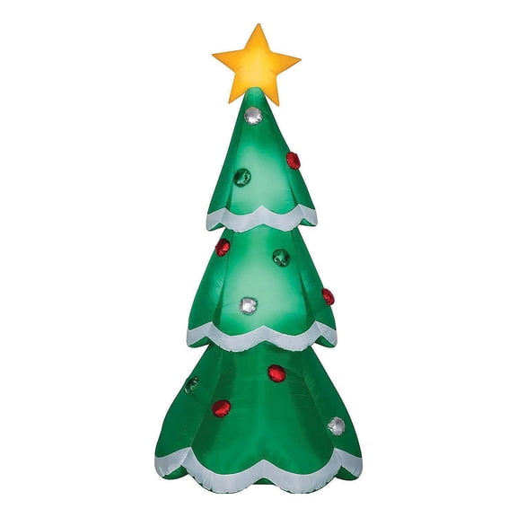 Gemmy Inflatable Metallic Christmas Tree LED Lighted Yard Decoration - 84 in